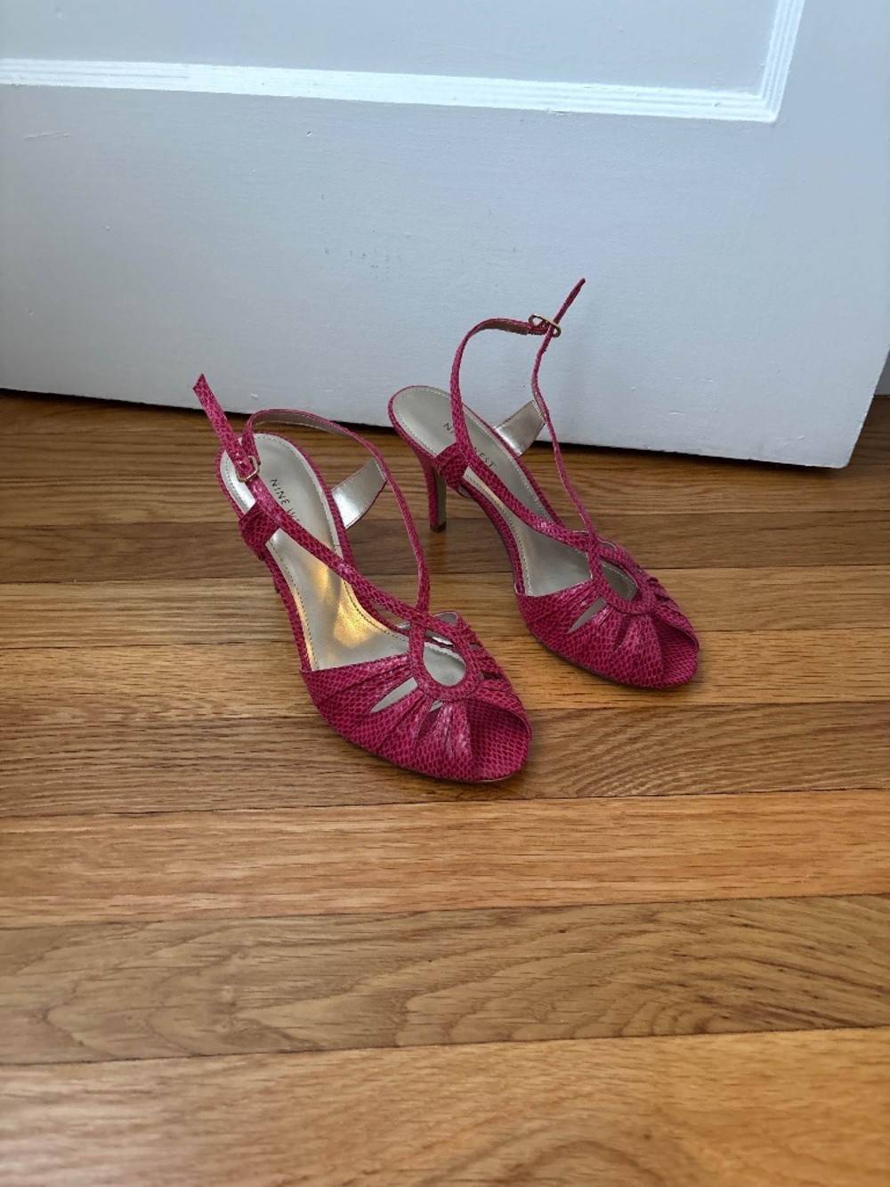 Nine West Pink Sandals, 3” heel, Sz 8, NWOB